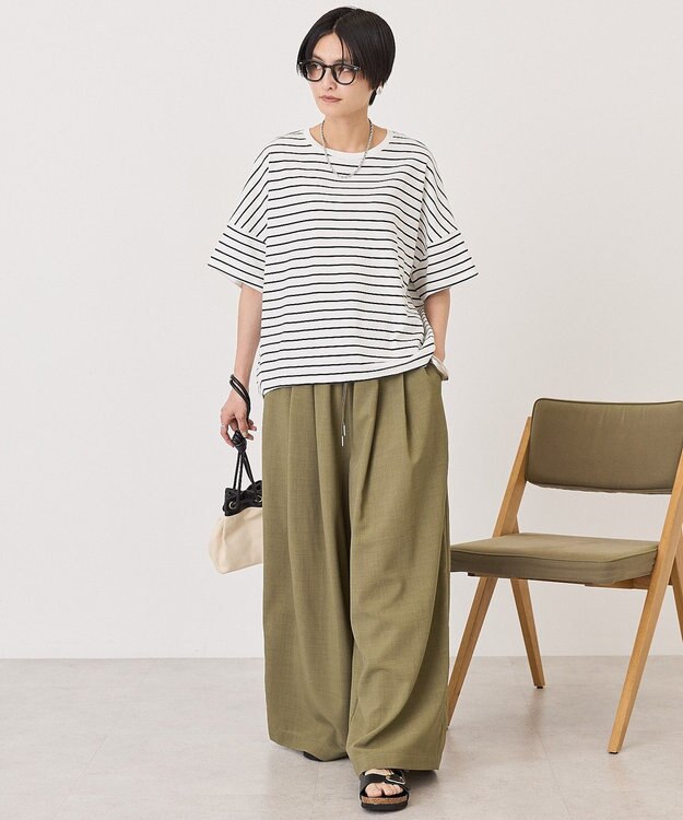 AMERICAN HOLIC 【先行予約】ボーダーコクーンプルオーバー Off White