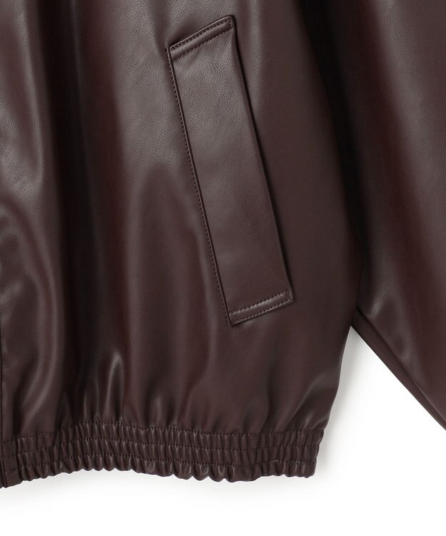 UNFILO MENS アラエルレザーライク ブルゾン ダークブラウン