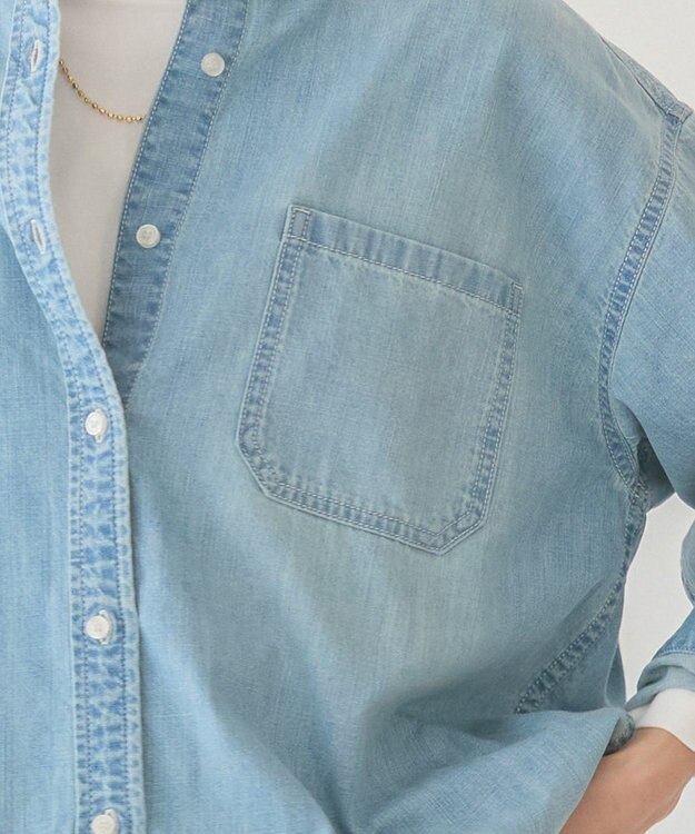 AMERICAN HOLIC バックタックオーバーシャツ Light Indigo