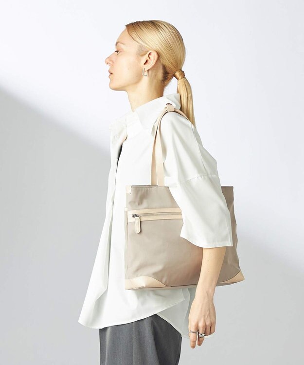 Y'SACCS アシメファスナーポケットトート ベージュ