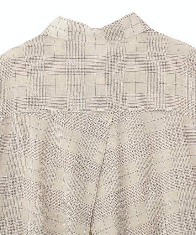 AMERICAN HOLIC シアーチェックショート丈シャツ Ivory