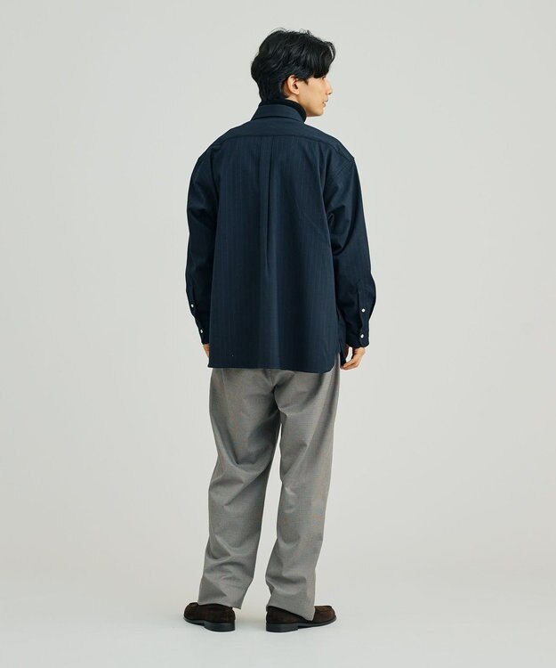 J.PRESS YORK STREET 【UNISEX】フロントジップ シャツ ネイビー系1