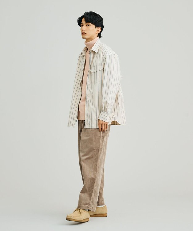 J.PRESS YORK STREET 【UNISEX】フロントジップ シャツ ホワイト系1
