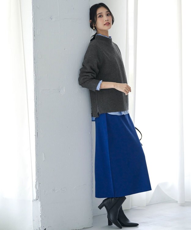 ANY SIS S ピンタックフリル シャツ ライトブルー