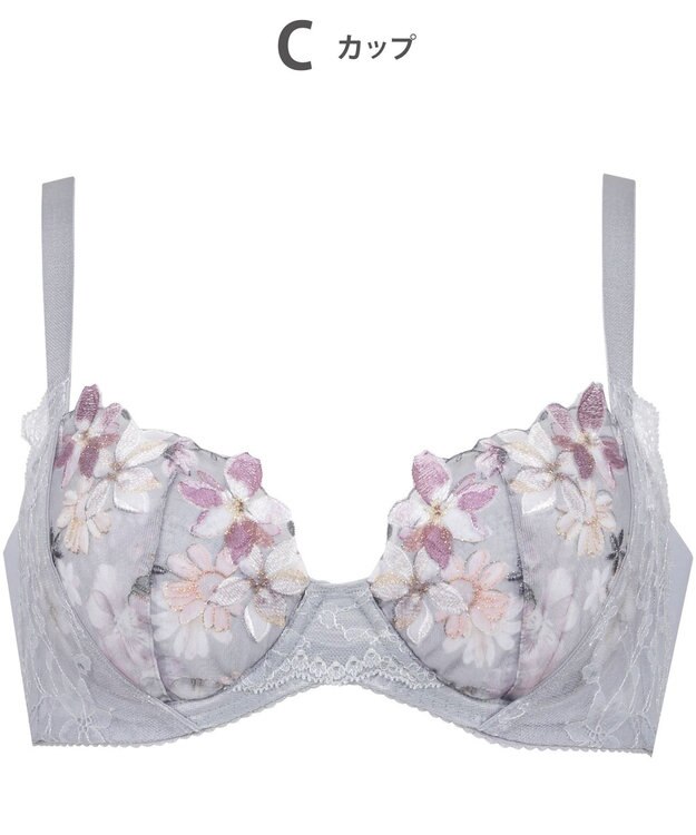 WACOAL 【重力に負けないバストケアBra】 ブラジャー バストを重力から守る まる胸キープ 脇高設計 サイドから背中のラインすっきり レディース BRB414 /ワコール チャコールグレー