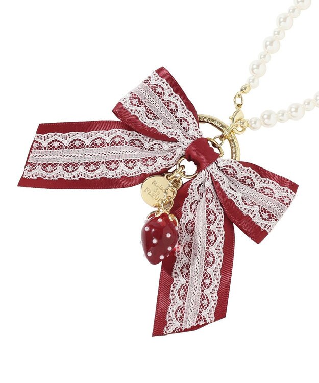 Maison de FLEUR ガトーフレーズリボンチャーム Red