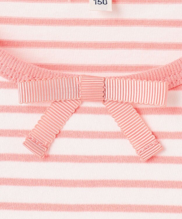 組曲 KIDS 【UVケア】【150-160㎝】マリンボーダー チュニック コーラル