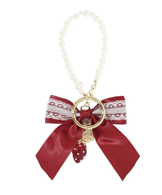 Maison de FLEUR ガトーフレーズリボンチャーム Red