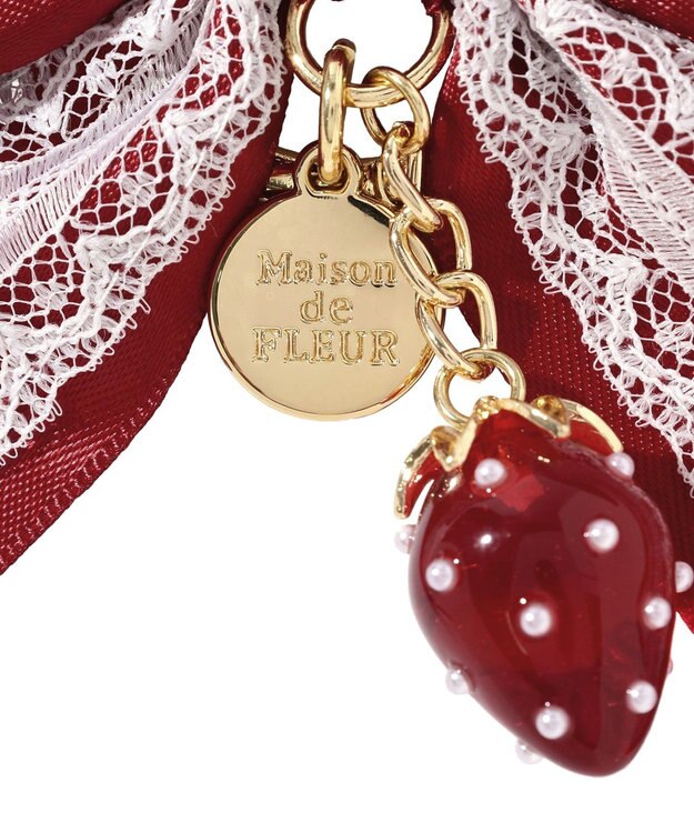 Maison de FLEUR ガトーフレーズリボンチャーム Red