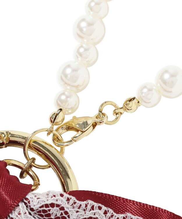 Maison de FLEUR ガトーフレーズリボンチャーム Red