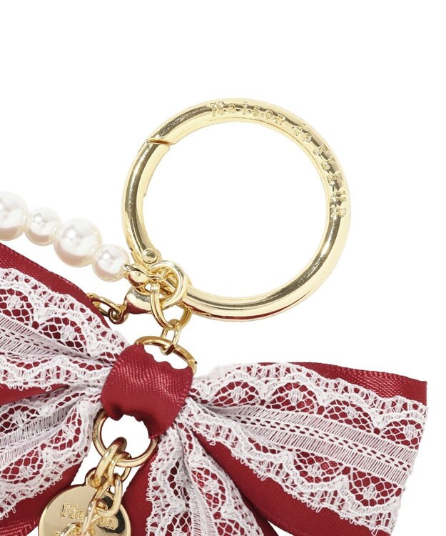 Maison de FLEUR ガトーフレーズリボンチャーム Red
