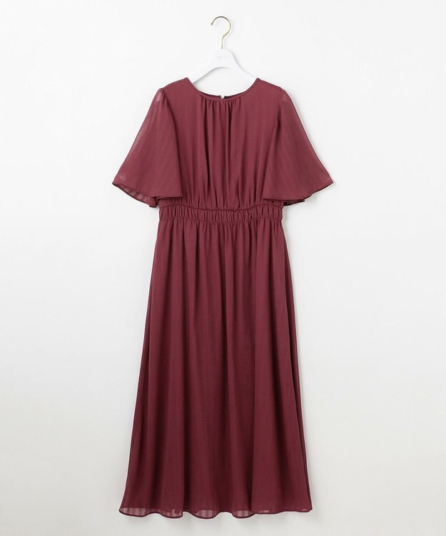 ANY SIS 【洗える】シアーパターン ワンピース ダークピンク