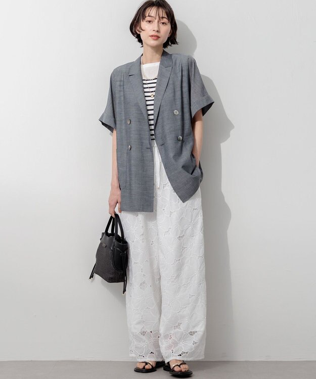 23区 【見上愛さん着用】ペーパーライクコンビ ショルダーバッグ (S) ブラック×ブラック