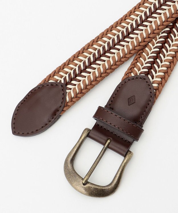 JOSEPH ABBOUD 【伸びる】メランジメッシュコンビ ベルト オレンジ系