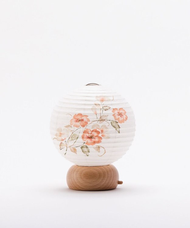 ちょうちん堂 【あかり道】〈手書絵付〉犬バラ ちょうちん ライト ホワイト