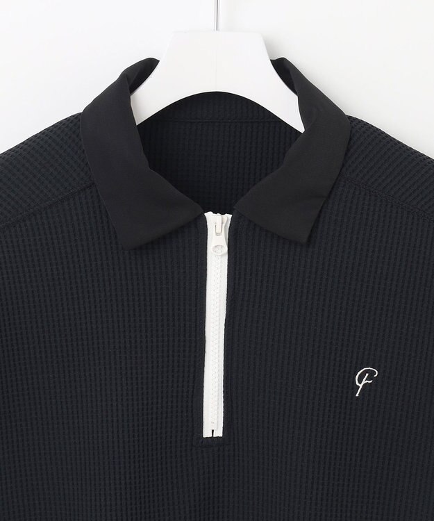 23区GOLF 【23Fondation/MEN】【UVケア】ワッフルジップアップ ブラック系
