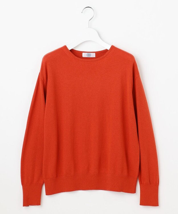 J.PRESS LADIES Cotton Wool ボートネック ニット オレンジ系