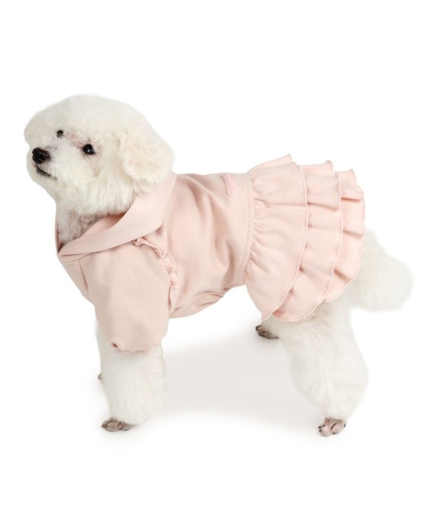 PET PARADISE ペットパラダイス フリルフーディー 《桃》 小型犬 ピンク