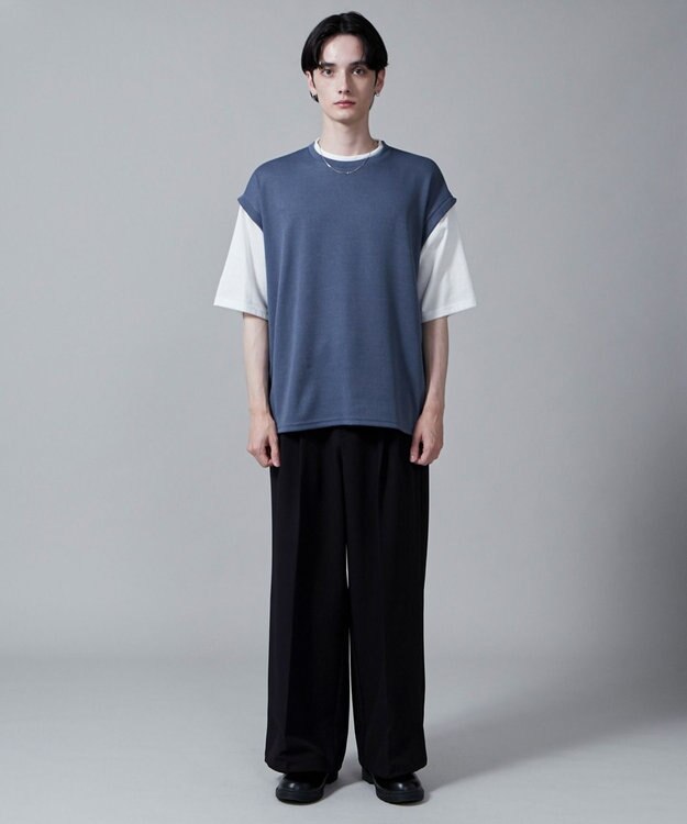 WEGO フェイクレイヤードベストT（S） ネイビー