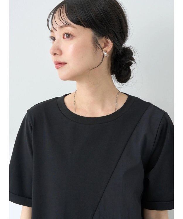 earth music&ecology プリーツドッキングチュニック Black