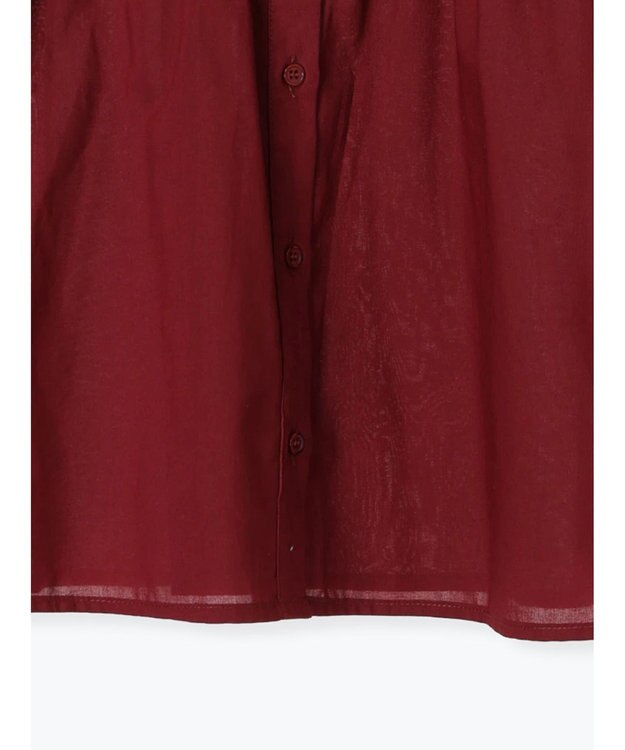 Te chichi スタンドフリル5分袖シャーリングブラウス ボルドー