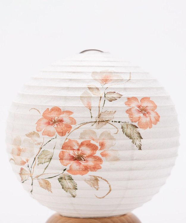 ちょうちん堂 【あかり道】〈手書絵付〉犬バラ ちょうちん ライト ホワイト