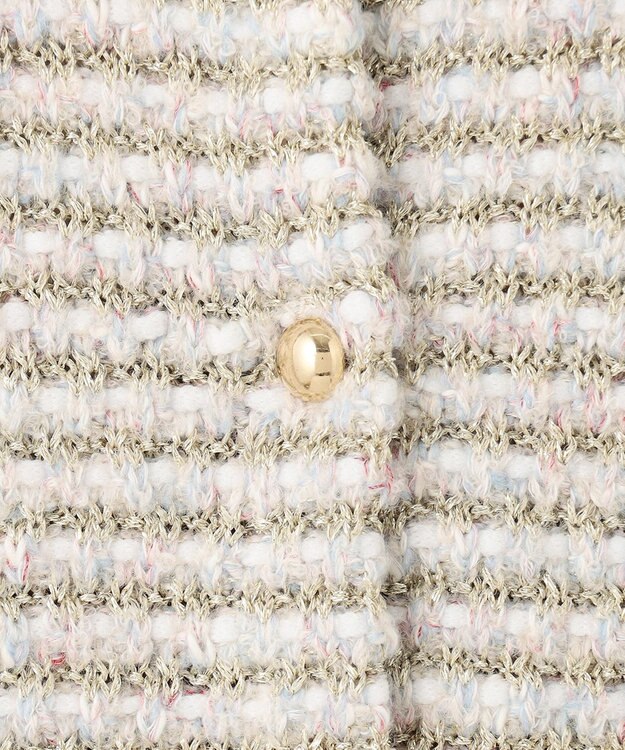 自由区 S ツイード調ニット ジャケット ベージュ系