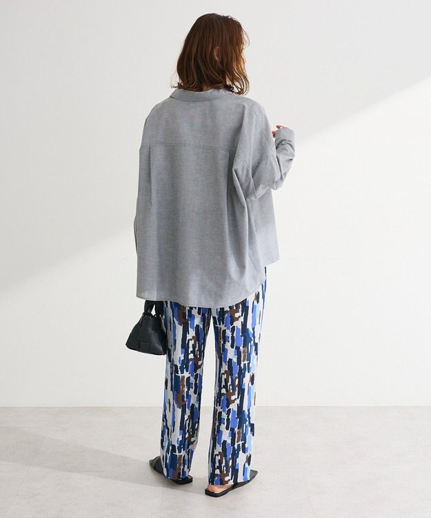 Green Parks 綿麻混シャツ Gray