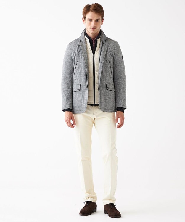 JOSEPH ABBOUD 【キングサイズ】DSDスラブジャガード ライナー付き ブルゾン ライトグレー系