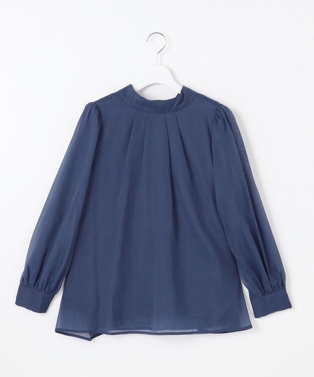 Feroux 【古畑星夏さん着用】バックリボンオーガンジー ブラウス ネイビー系