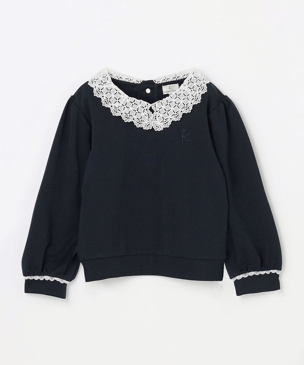 組曲 KIDS 【110-140㎝】レースカラー トレーナー ネイビー