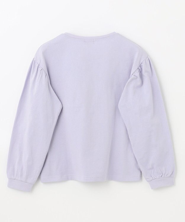 ANY KIDS フォトプリント 長袖 Ｔシャツ ラベンダー×イヌ