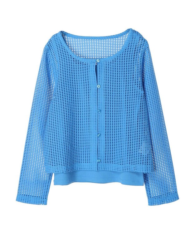 earth music&ecology ＳＥＴ２点メッシュカーディガン＋インナー Blue