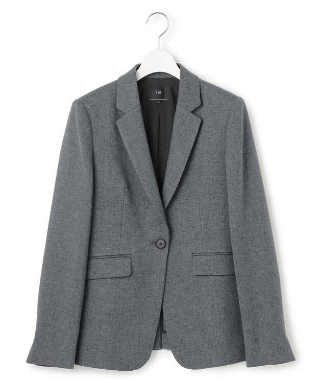 23区 【洗える】ウールライクカルゼ  テーラードジャケット グレー系