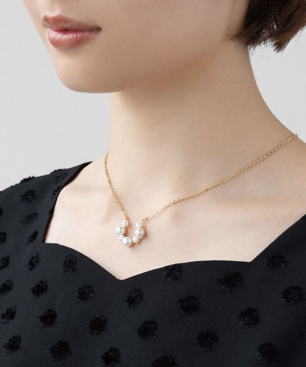 TOCCA FRILL PEARL HORSE SHOE NECKLACE ネックレス ゴールド系