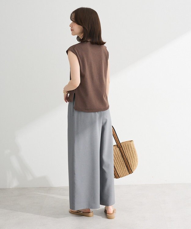 Green Parks ・Ｐｅｔｉｔ　Ｆｌｅｕｒ　ノースリリネンライクニット Charcoal Gray