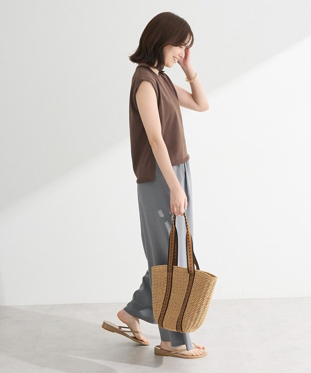 Green Parks ・Ｐｅｔｉｔ　Ｆｌｅｕｒ　ノースリリネンライクニット Charcoal Gray