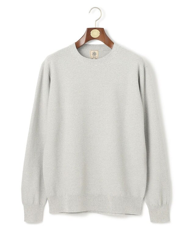 J.PRESS MEN ギマコットンクルーニット ライトグレー系