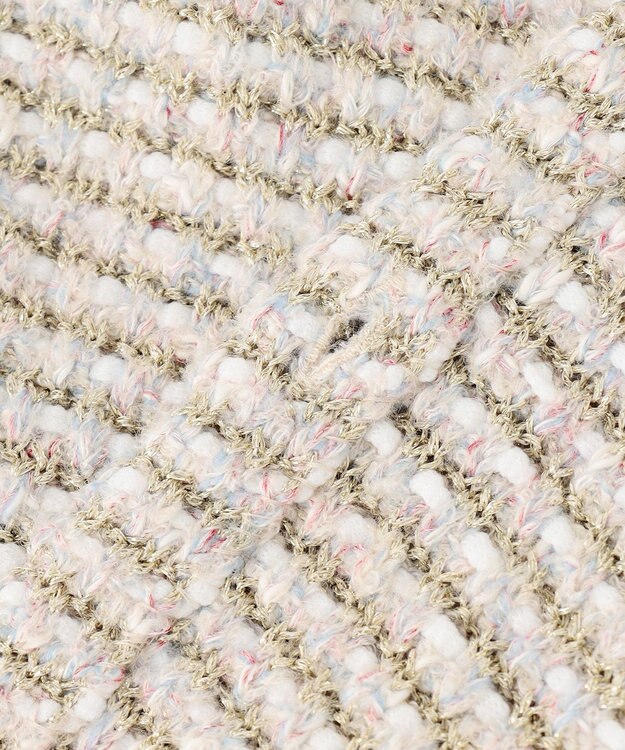 自由区 S ツイード調ニット ジャケット ベージュ系