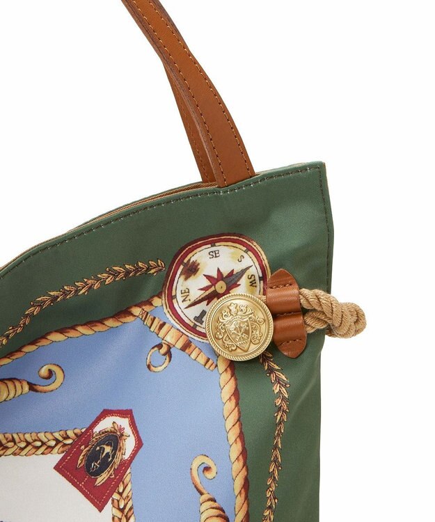 TOPKAPI 【TREASURE TOPKAPI】【アーカイブ】マイルドサテン スカーフ パネル柄 トートバッグ 2023 グリーン