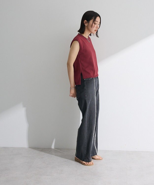 Green Parks ・Ｐｅｔｉｔ　Ｆｌｅｕｒ　ノースリリネンライクニット Bordeaux