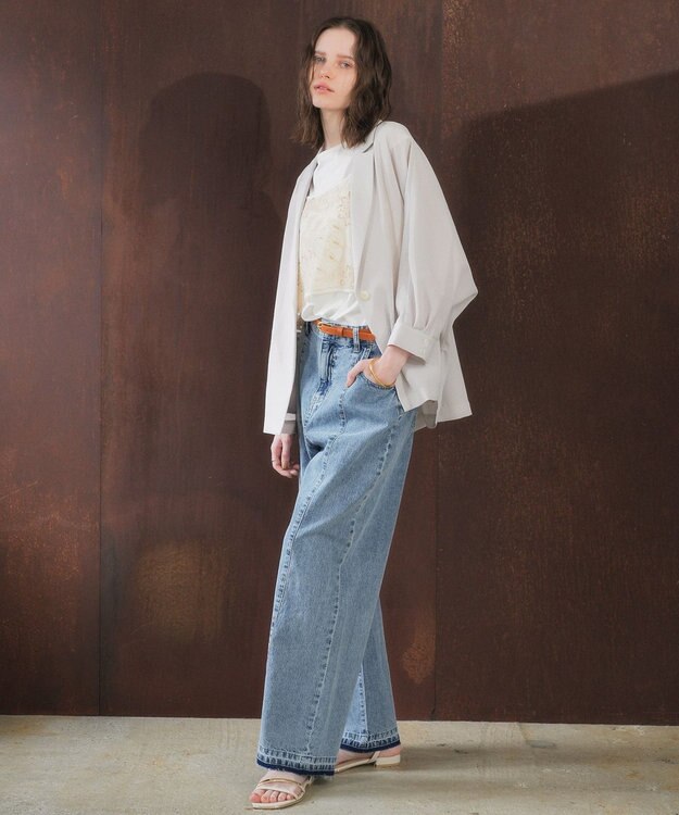 YECCA VECCA 【マシンウォッシャブル】シアージャケット Gray Beige