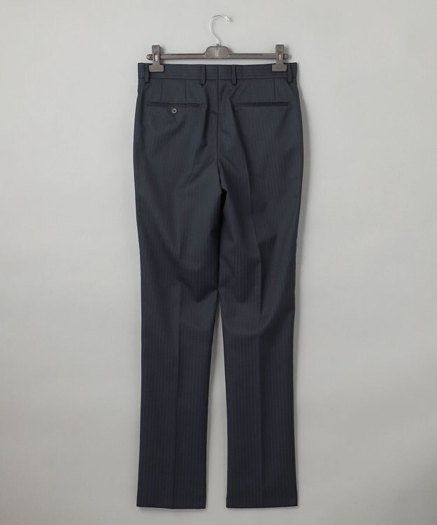 GOTAIRIKU シワになりにくい【御幸毛織/みゆきけおり】DRY SPINNER(ドライスピナー)スーツ（ダークグリーンストライプ） ダークグリーン系1