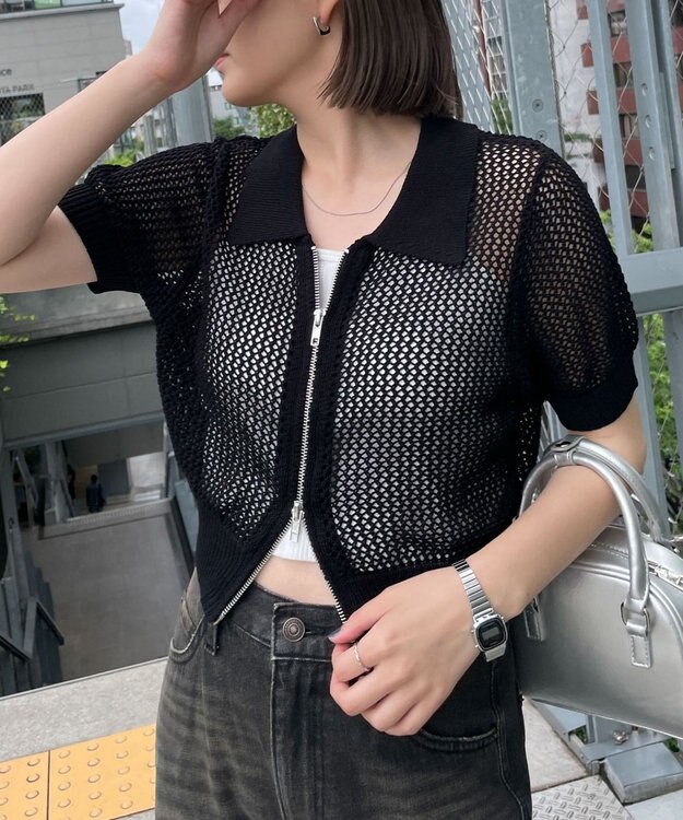 WEGO WZIPニットカーデ ブラック