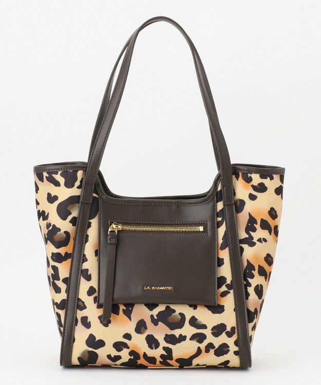 LA BAGAGERIE リサイクルレザー　フラップトート レオパード