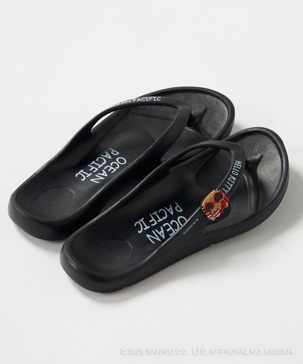OP／FILA 【Ocean Pacific×ハローキティ】ビーチサンダル ブラック