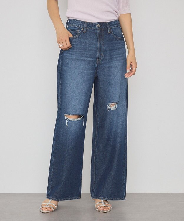 AMERICAN HOLIC ダメージワイドデニム Indigo