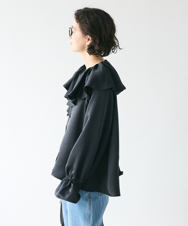 CRAFT STANDARD BOUTIQUE フリル衿ブラウス Black