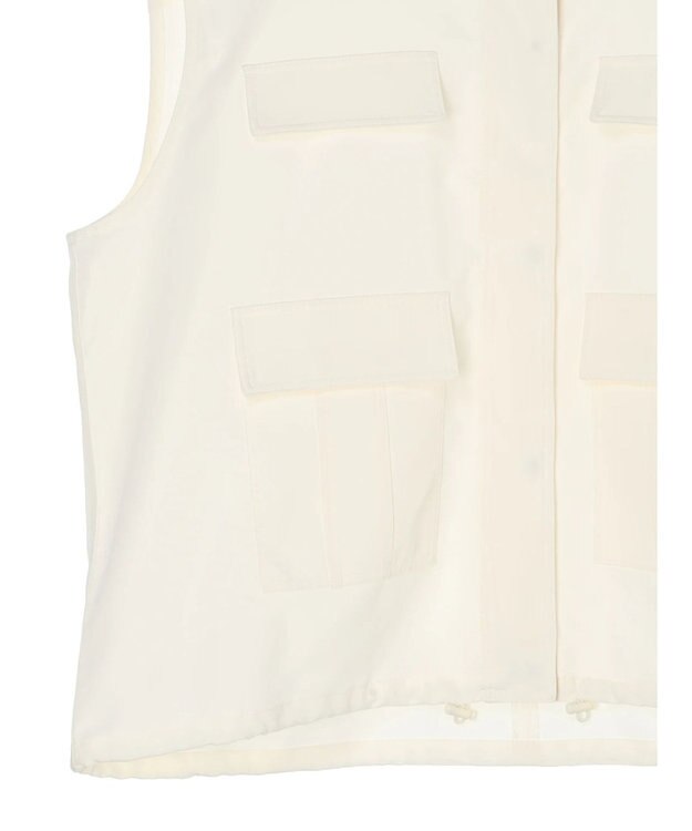 earth music&ecology ミリタリースタンドカラーベスト Off White