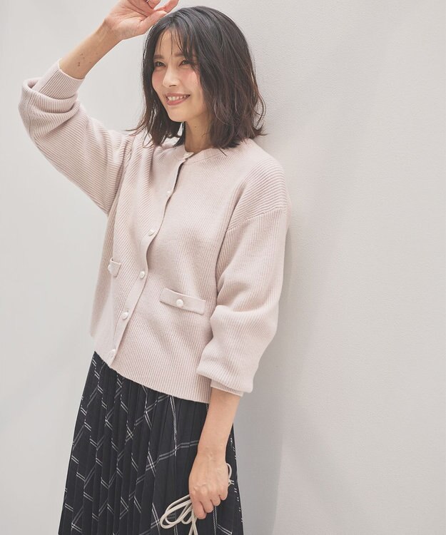 ANY 【手洗い可】パールカーディガン バニラ